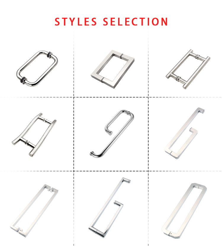 16" Heavy Duty H Shape Sliding Door Handle for Double Sided Chrome Push Pull Doors