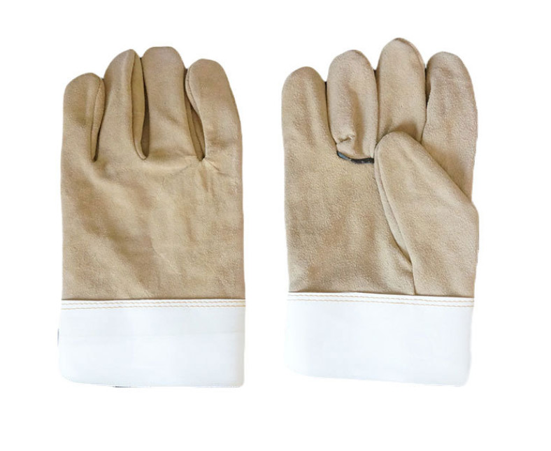 Short Thick Leather High Temperature Welder Gloves Full Leather Welding Welder Gloves Suede Leather Welding Gloves