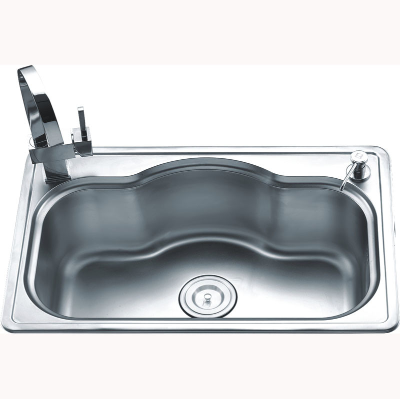 2 Holes Under Counter Stainless Steel Single Bowl Sink Depth 215MM