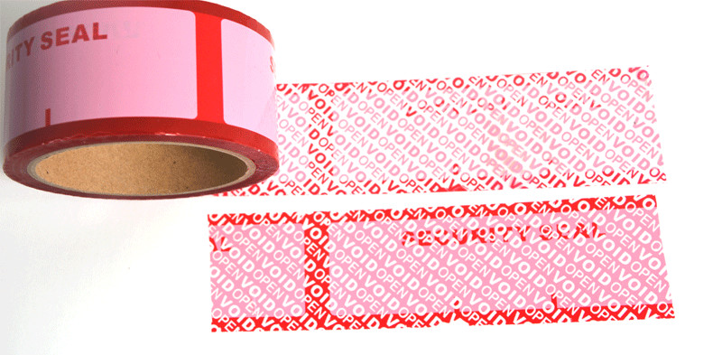 High Residue Tamper Proof Seal Tape / Custom Security Tape With Print Logo