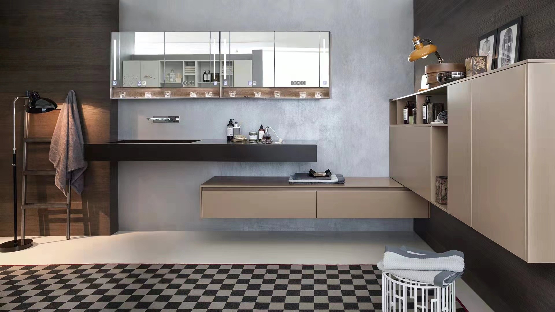 Wholesale Manufacturers Intelligent Bathroom Mirror Doors Simple Anti Fog LED Length Optional Aluminum Alloy Mirror