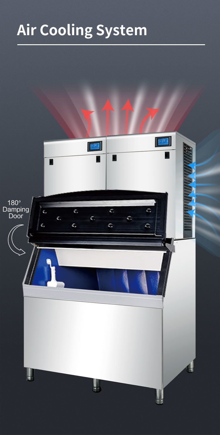 4400W Commercial Ice Maker 900 Kg 1000kg Vertical Ice Making Machine For Hotel