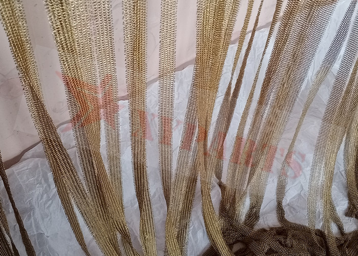 0.53x3.81mm Stainless Steel Metal Ring Mesh Brass Color For String Curtains