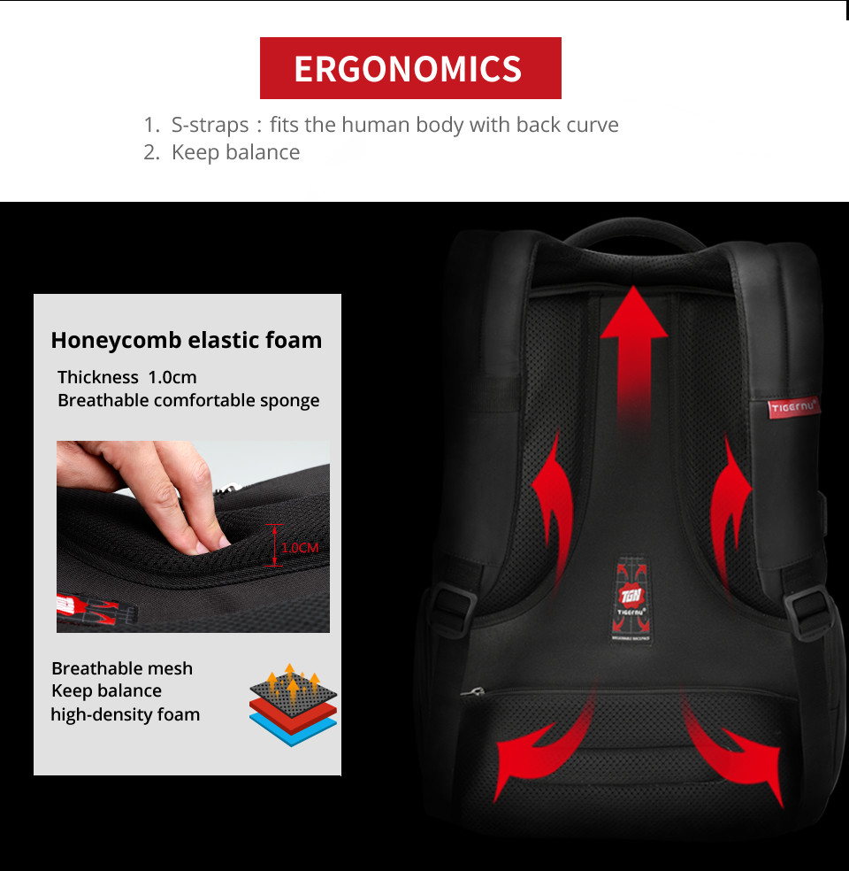 BSCI Usb Charging Business Travel Laptop Backpack For Men 29*9*20cm