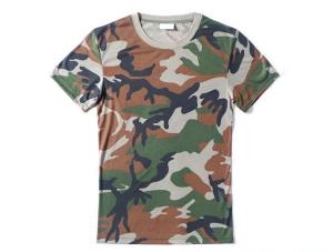 China 100% Cotton Military Tactical Wear Ripstop Camo Army T Shirt wholesale