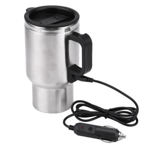 China Car Heating Cup Travel Coffee Cup 12V Electric Heating Mug Stainless Steel Insulation Car Cup Charge Heat Mug wholesale