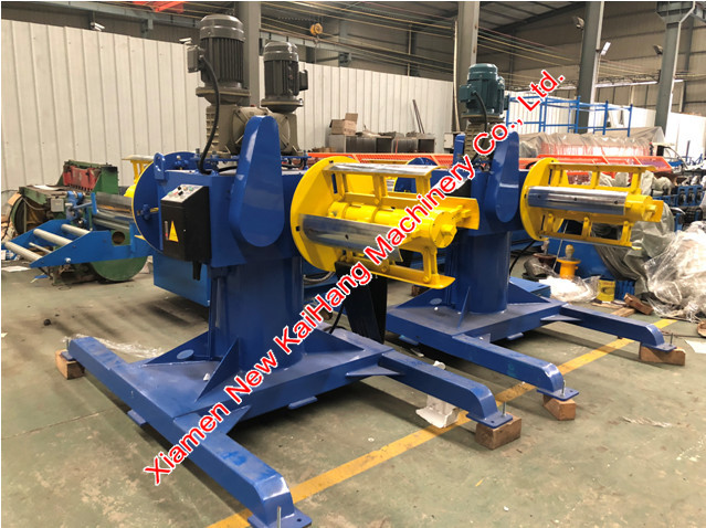 Twin Head Driven Un Coiler Color Customized For Boltless Roofing Roll Former