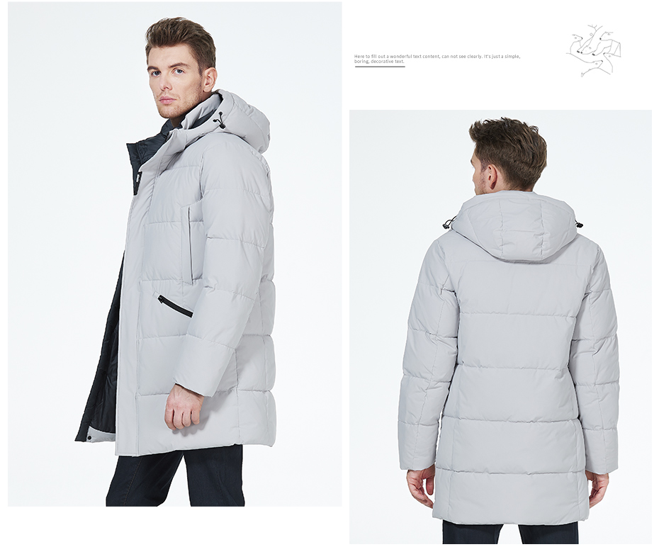 four pockets, , long coat,man winter coat,black coat,business style, thick coat, light colour
