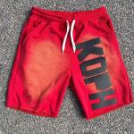 Drawstring Closure Customized Cotton French Terry Sun Faded High Waist Shorts