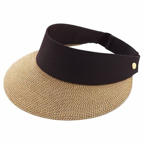 Quality Packable Roll Up Wide Brim Ladies Straw Visor Hats For Outdoor Protecting for sale