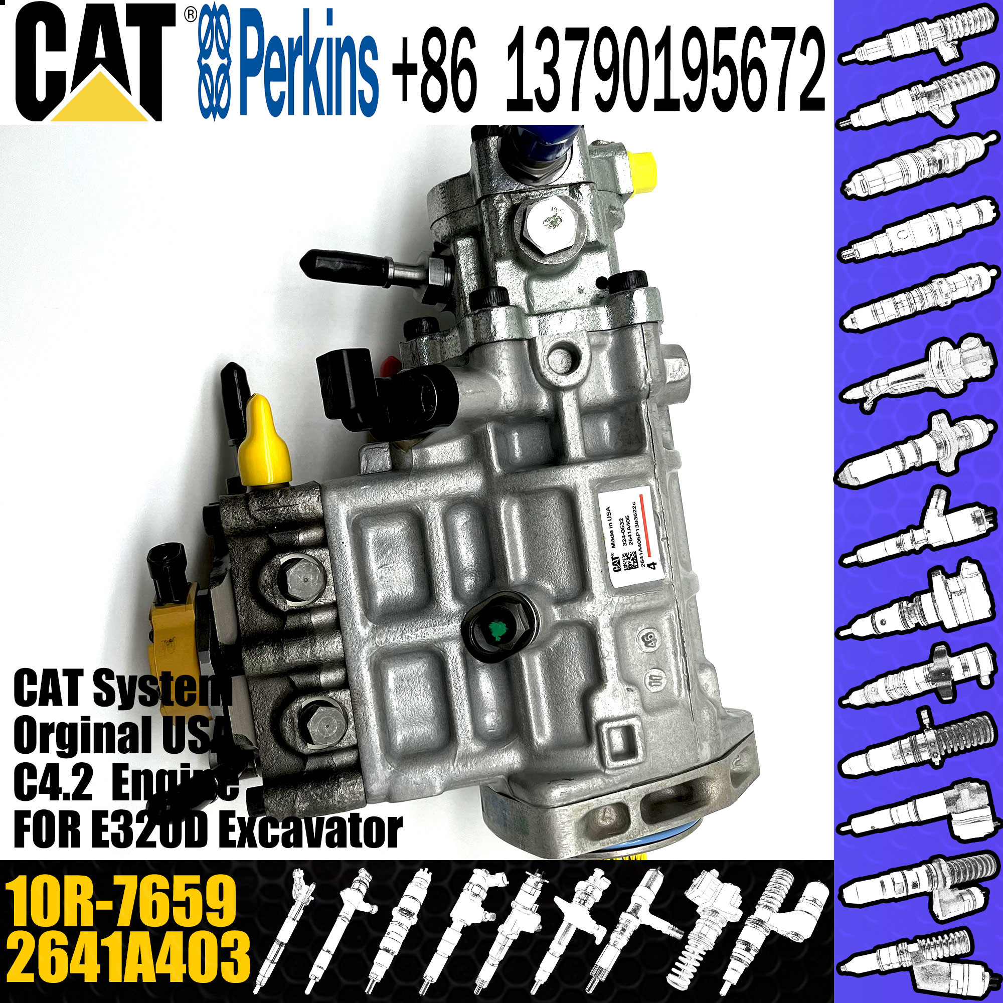 High quality Excavator E312D E315D Diesel Pump 2641A403 2641A405 10R-7659 C4.2 C4.4 Fuel Injection Pump 324-0532 295-912