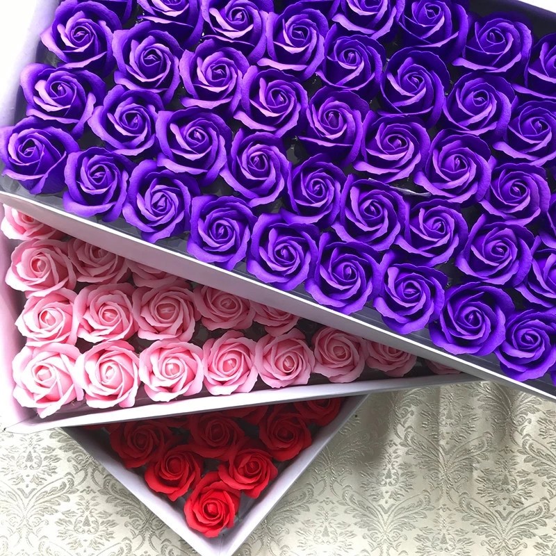 Soap Roses Artificial Flower for Christmas Gift Material Valentine's Day Rose Flower Heads Soap Flower