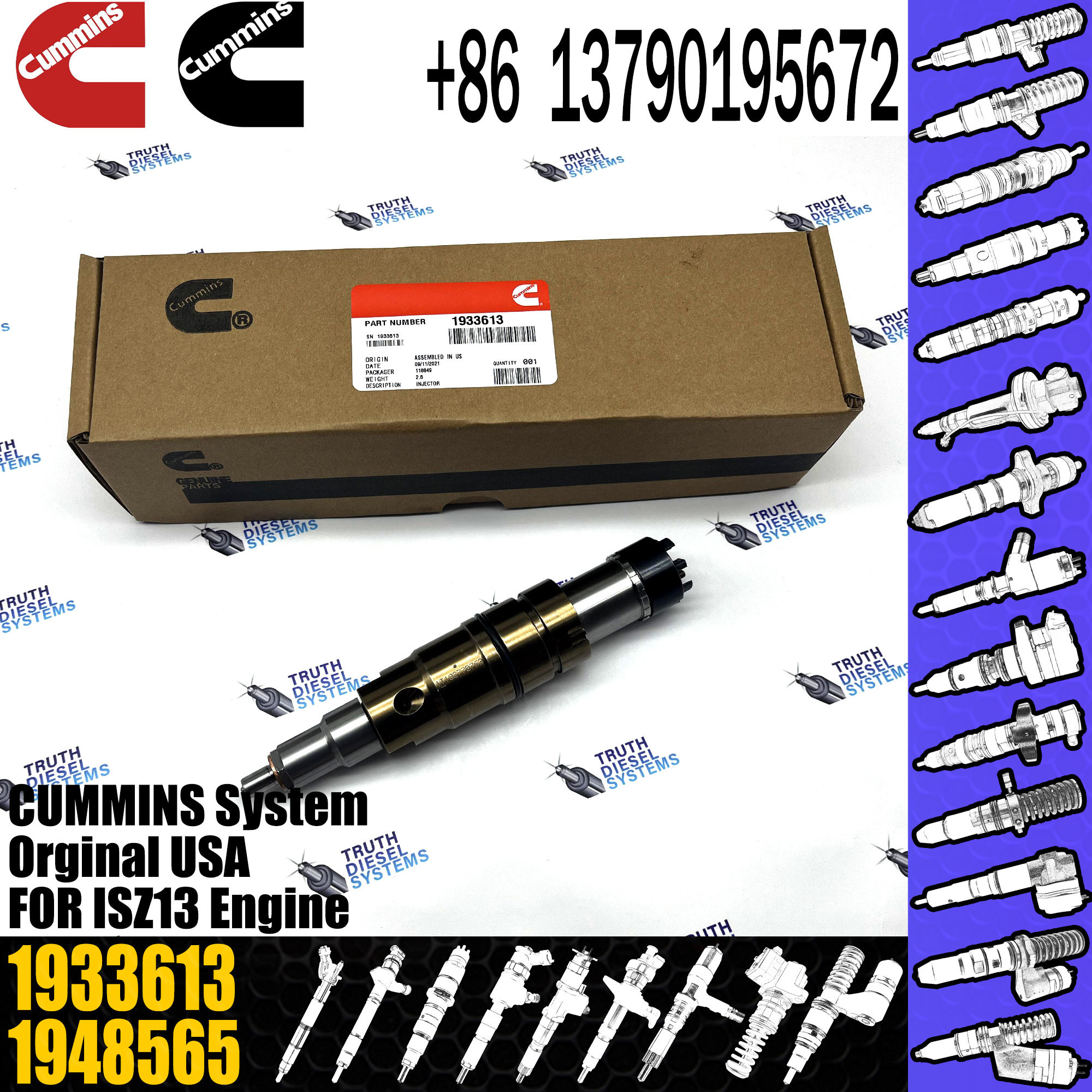 1881565 Common Rail Diesel Engine Fuel Injector 2031835 1933613 2872544 For Cummins