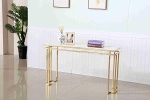 China Luxury Marble Top Stainless Steel Base Hallway Corner Living Room Console Table Decorative wholesale