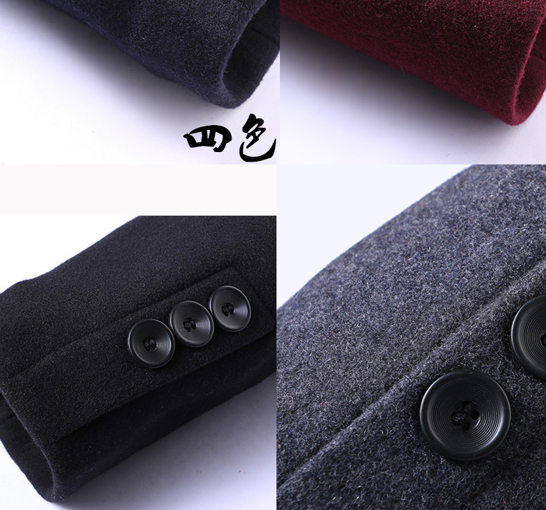 Wholesale Long Overcoat Single Windbreak Jacket Utility Trench Breasted Chaqueta Hombre Solid Color Men Coat