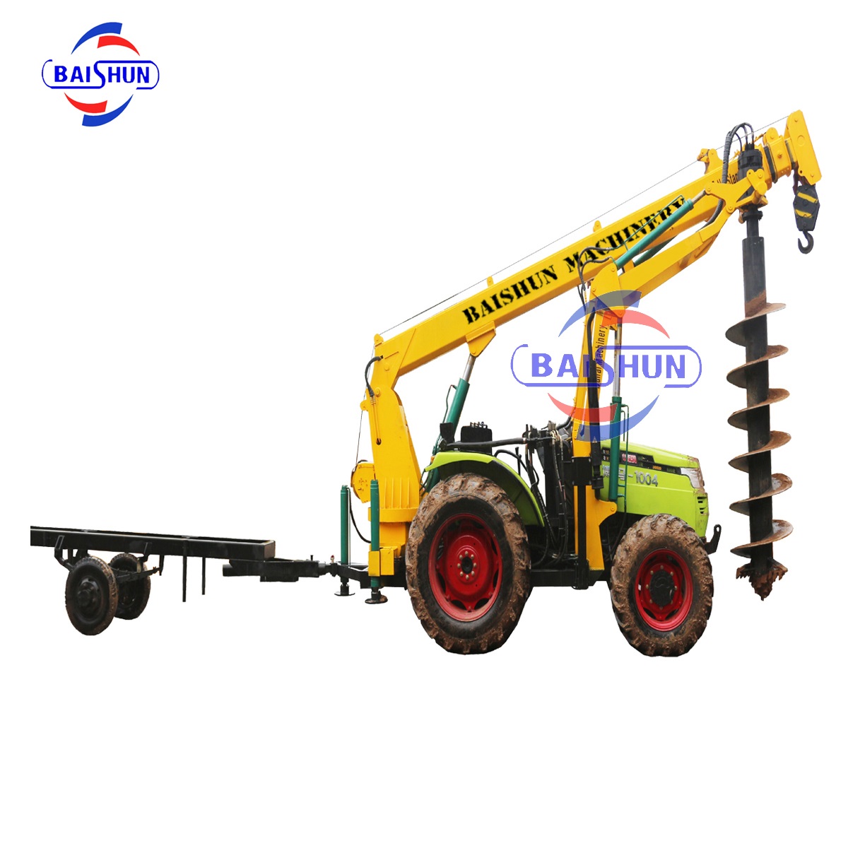 High Performance Hydraulic pole master electric pole erecting crane & digging hole machine