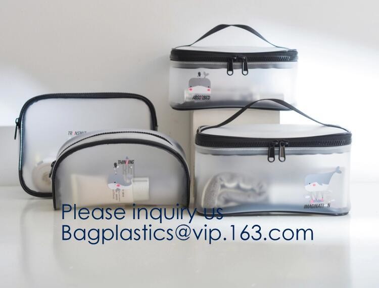 Small Clear PVC Waterproof Bag with Zipper Closure, Mini Portable Transparent Plastic Organizer Pouch for Cosmetic, Make