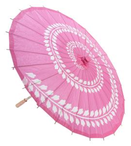 China BLOWOUT 32&quot; Fuchsia Leaf Swirl Paper Parasol wholesale