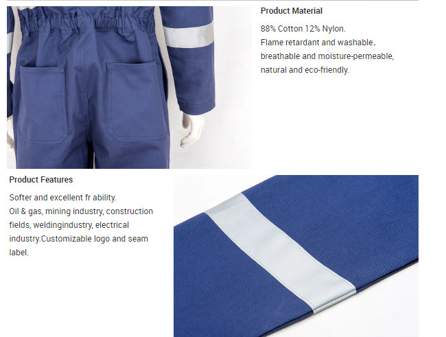 ARC Flash 330gsm Safety Coverall Suit Industrial Workwear And Safety Frame Retardant