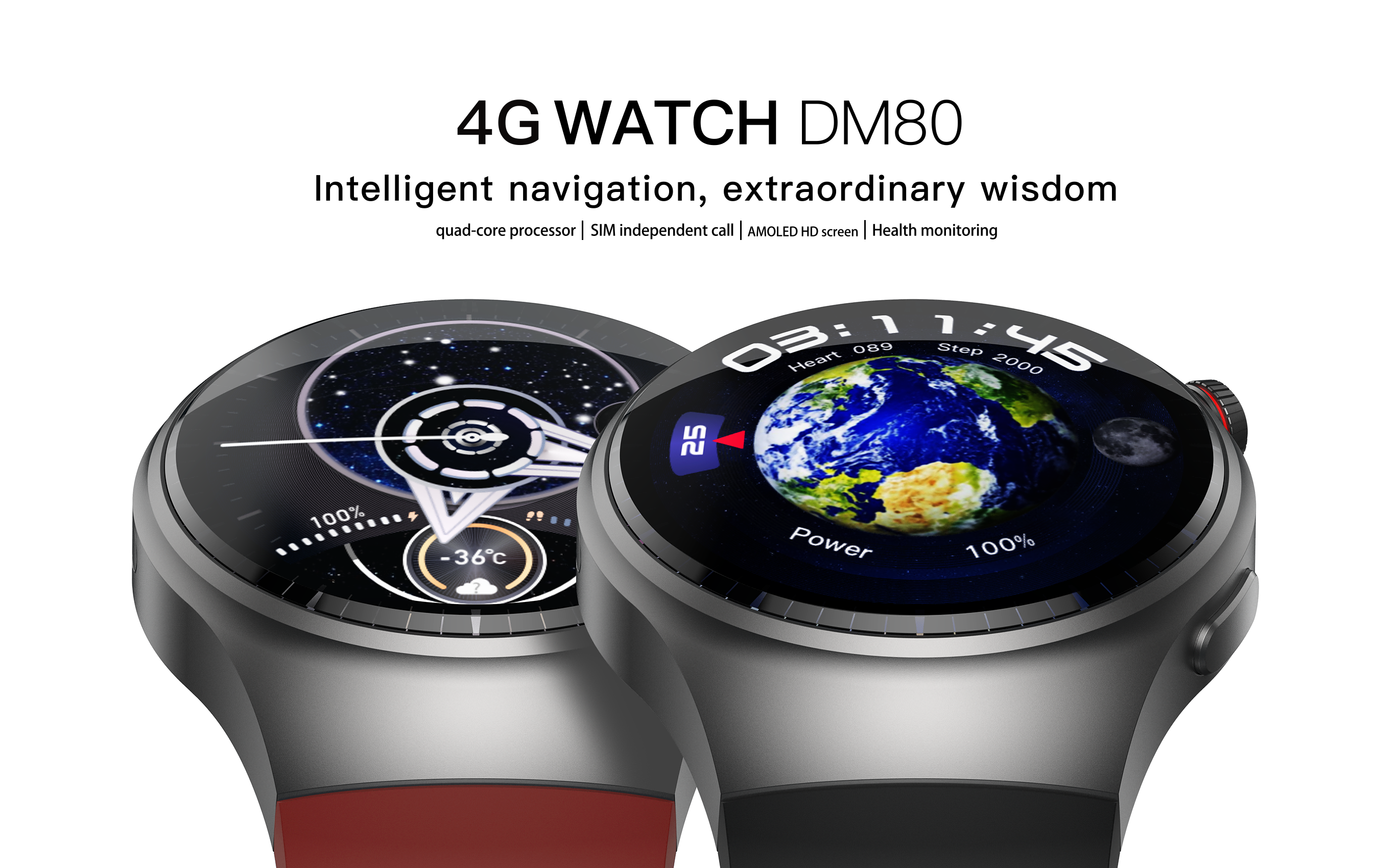 DM80 4G Smart Watch 1.43inch AMOLED 1000mAh IP68 Waterproof