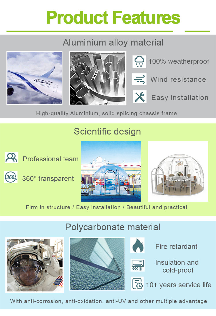 Aluminium Outdoor Clear Bubble Tent