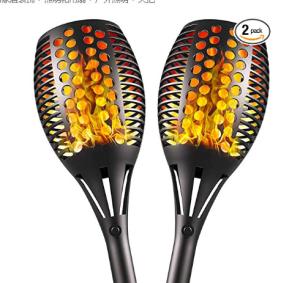 China 2 Pack 45 Inches IP65 Flame Solar Garden Lights wholesale