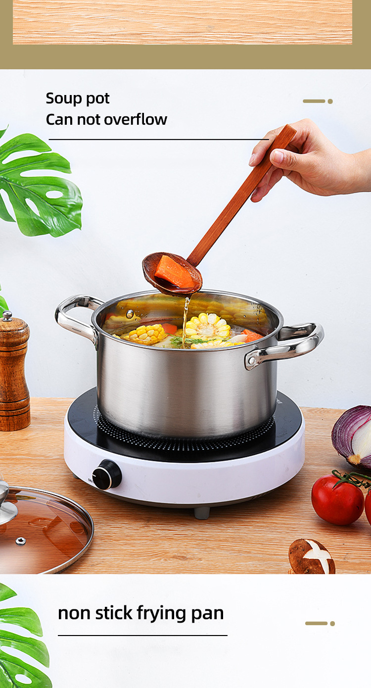 Multi-function Kitchen Cookware Cooking Pot Set Stainless Steel Cookware Sets With Thick Stainless Steel Handle