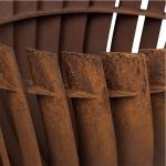 Modern Patio Heater Wood Burning Round Rusty Look Steel Fire Basket Pit