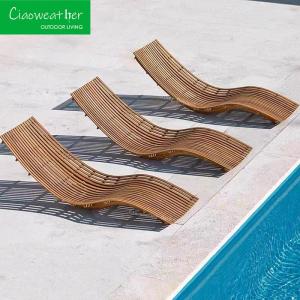 China Modern Outdoor Furniture Villa Hotel Garden Solidwood Teak Lounge Chair for Terrace Swimming Pool Relaxation wholesale