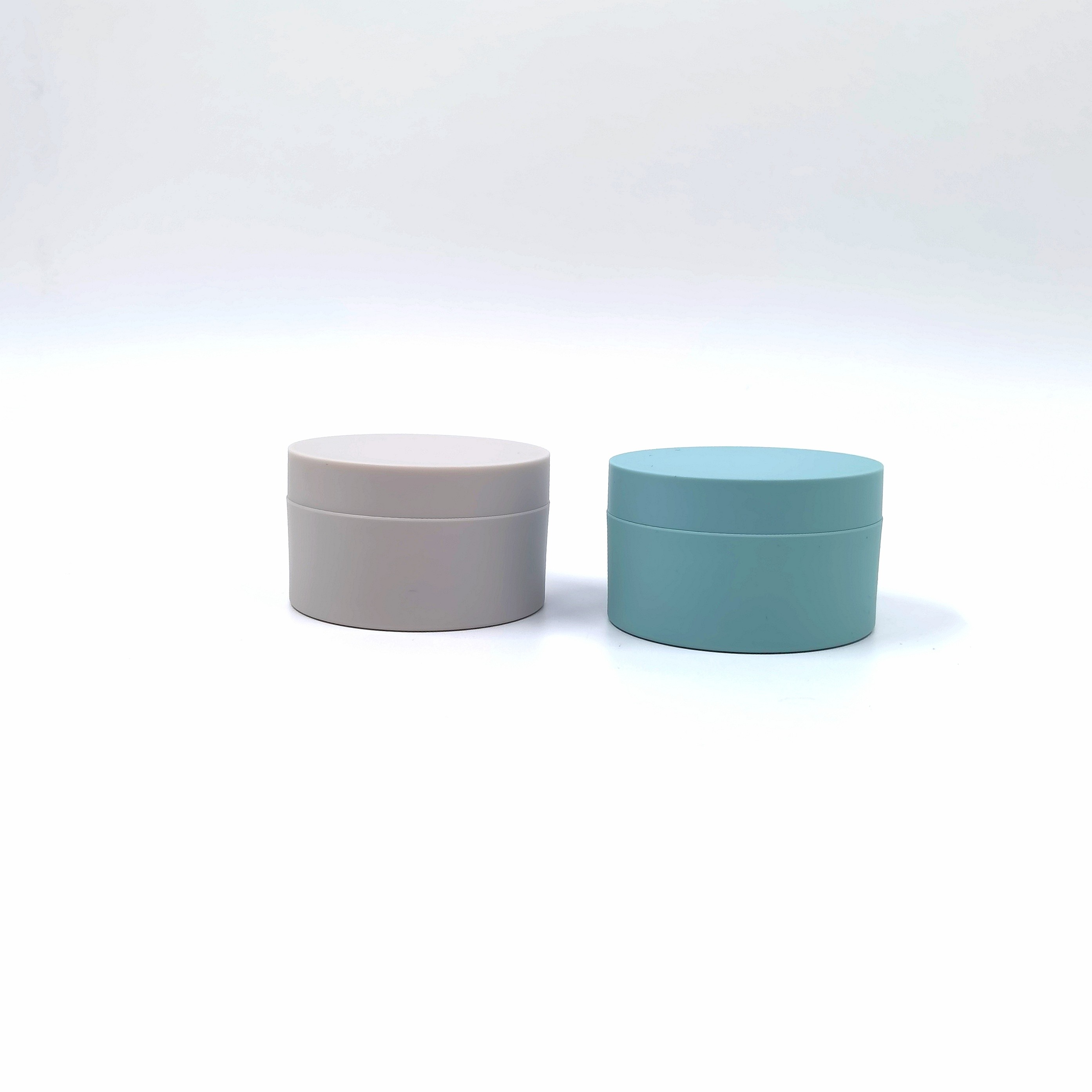 Green Frosted Cream Plastic Cosmetic Jars 100g PET Skincare Containers