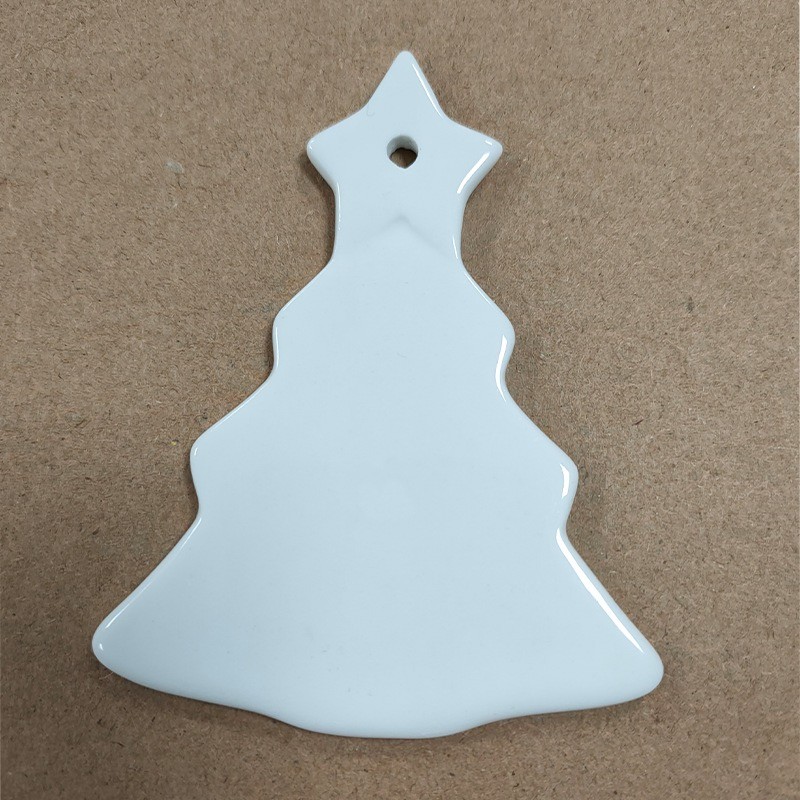 3'' Sublimation Ceramic Blanks Christmas Ceramic Pendant For Sublimation Printing