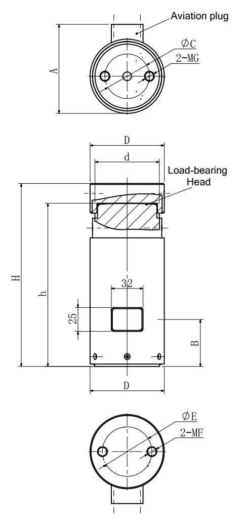 IP67 Stainless Steel Load Cell 50 To 3000kn Strain Gauge Force Transducer