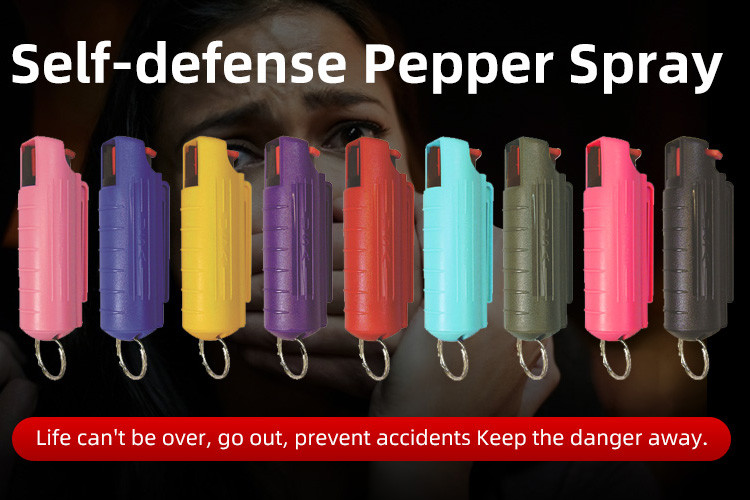Self Defense Key Chain Pepper Spray Plastic Shell with alarm Safety