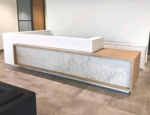 China Hotel Club Salon Retail Checkout Counter Table Artificial Stone Material wholesale