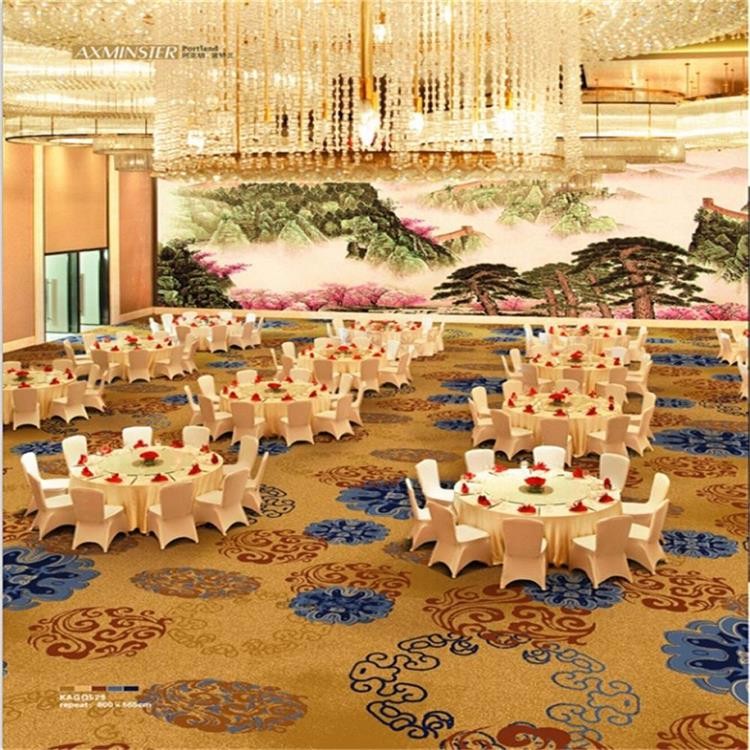 Flower Printed PVC Carpet Flooring 80% Wool 20% Nylon Jacquard Style