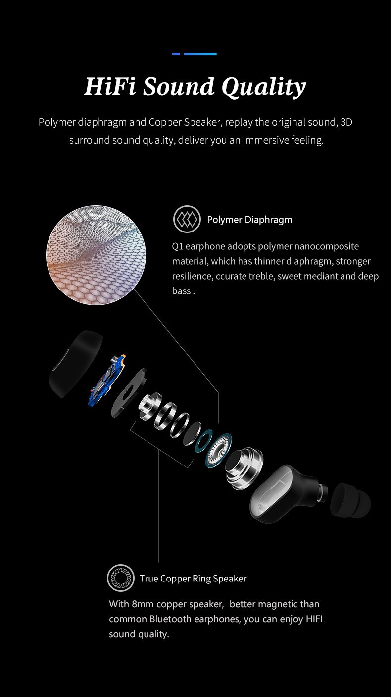 Sweatproof Bluetooth 5.0 Earphone 3D Stereo Sound tws Wireless earbuds earphone with 400mAh Charging Box