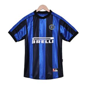 China Inter Milan 1999 Retro Home Football Jersey Classic Blue and Black Stripes wholesale