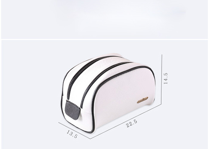 Multi - Functional Travel Makeup Pouch Separate Bag PU Leather Double Zipper