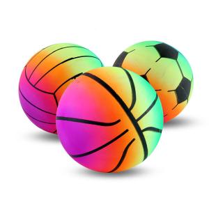 China Unisex Toddler Sport Rainbow Inflatable Toy Ball Set with Pump wholesale