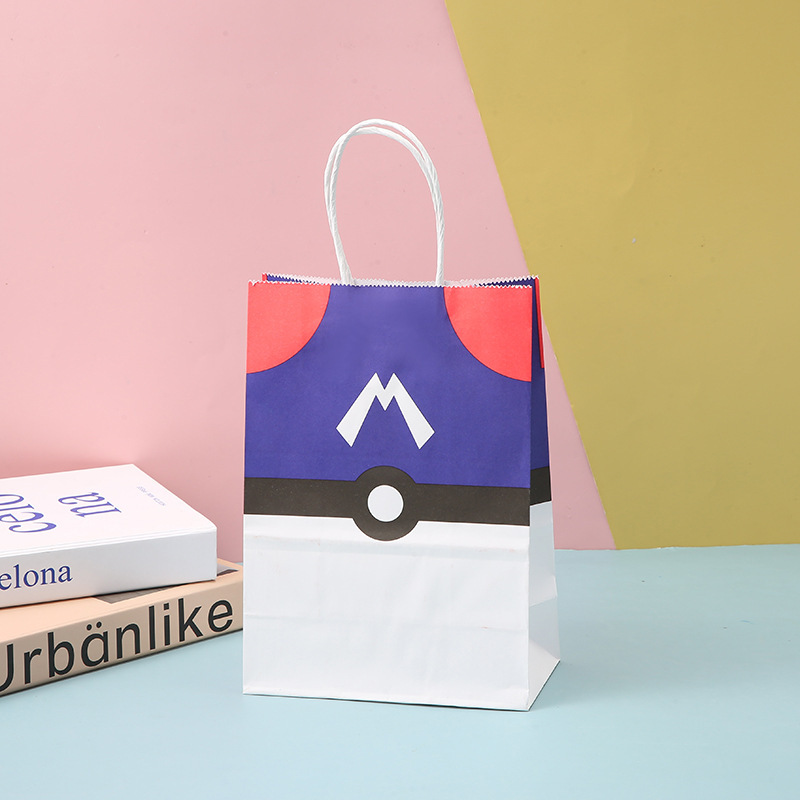 Custom Logo Cartoon Kraft Paper Hand Packing Candy Food Party Paper Bag for Canned Food