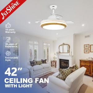 China 3 Retractable Blades 3 Light Color Changing Ceiling Fan For Living Bedroom Restaurant wholesale