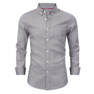 China Flannel Custom Business Shirts Uniform Regular Fit Cotton Lining Fashionable wholesale