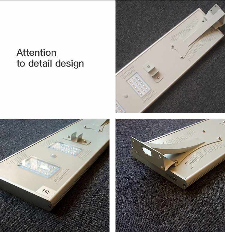 China outdoor waterproof ip65 30W Aluminum Alloy integrated all in one led solar street light