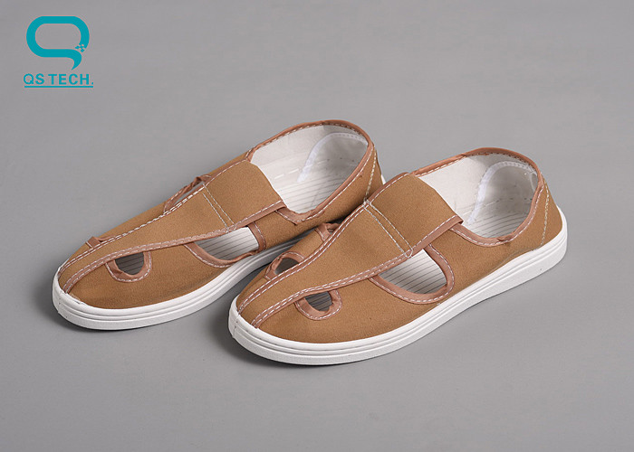 PVC Sole Four Holes Clean Room Anti Static Work Canvas Shoes For Ladies