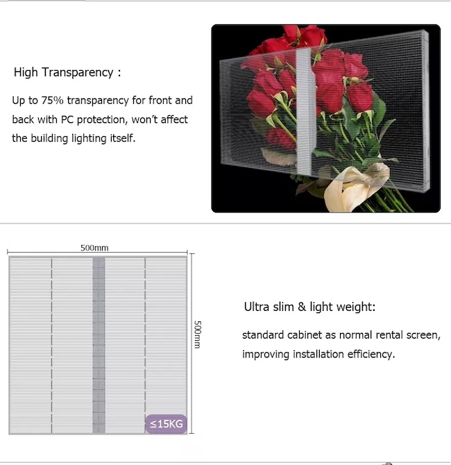 Round P3.97-7.81 LED Video Panel Wall Transparent Full Color Window 0
