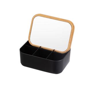 China Adjustable Brightness Bamboo Mirror With Jewelry Storage Box wholesale