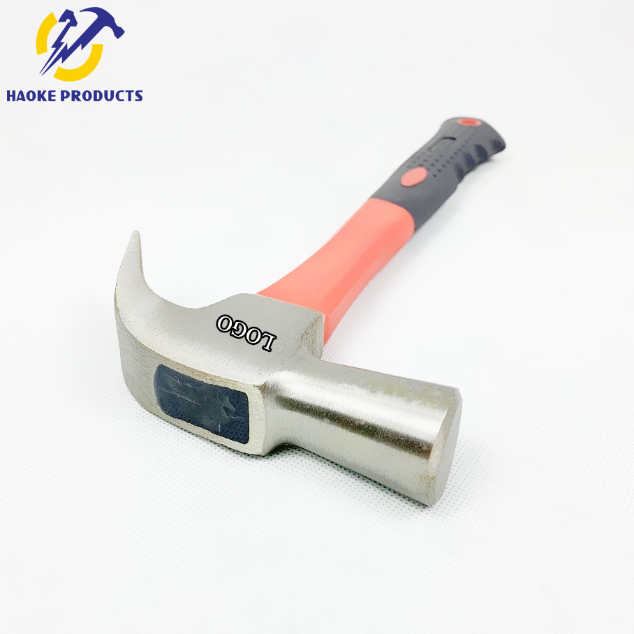 29mm Size Forged Steel Materials British Type Claw Hammer with Red and Black Color Plastic Handle