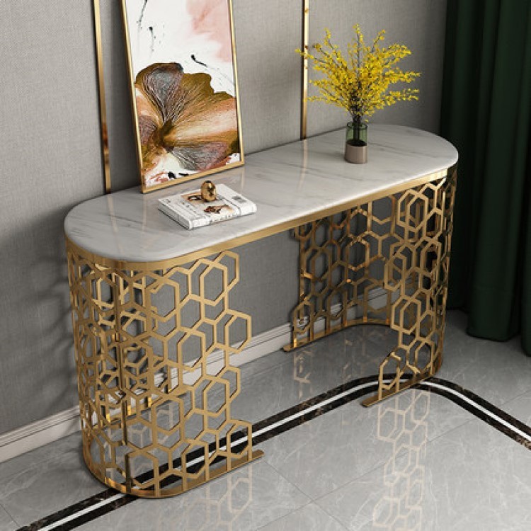Long Marble Entrance Console Table 120cm/150cm Customized Color