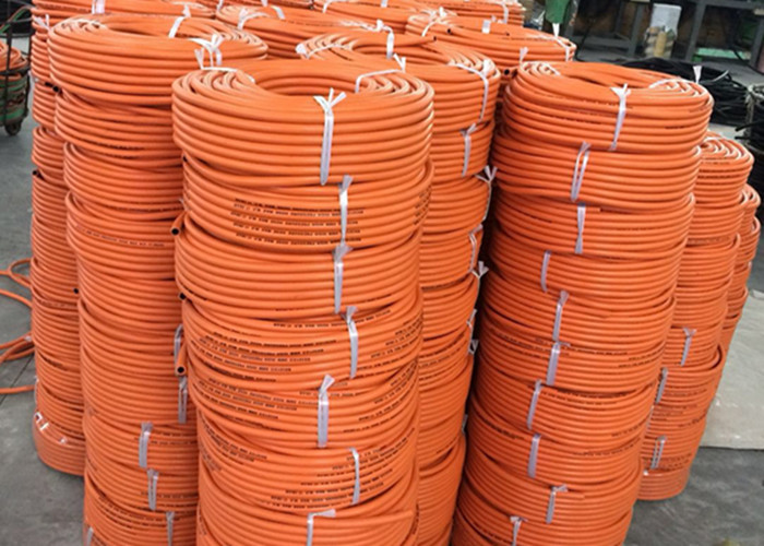 BS3212/2 Standard 5 / 16" Inch High Pressure Gas Hose , Lpg Gas Tube Orange Color