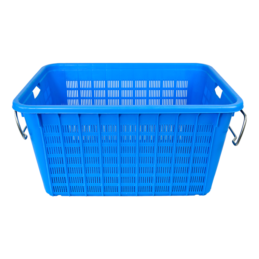 Foldable Fruit Vegetable Turnover Crate with Customized Color and Mesh Plastic Basket
